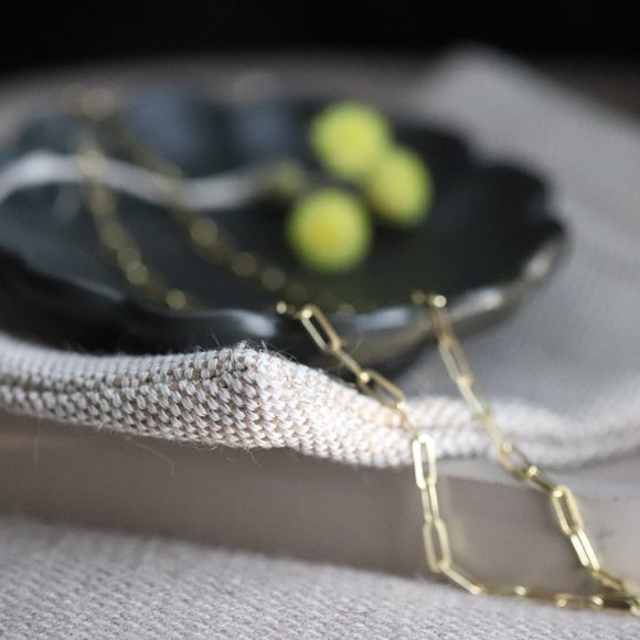 10K Solid Yellow Gold Paper Clip Chain Necklace - 20in - "Gentle Gratitu… - Picture 1 of 5